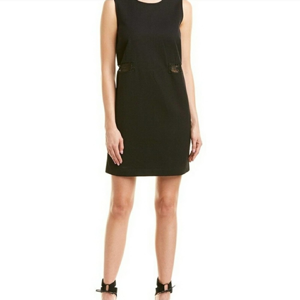 MAJE Black Restal Crochet-inset Dress Size…